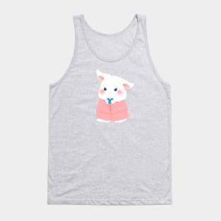 blue heart and white rabbit | Bunniesmee valentine Edition Tank Top